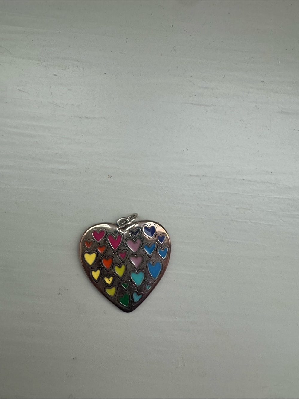 James Avery enamel Full of Love heart rainbow charm sterling silver